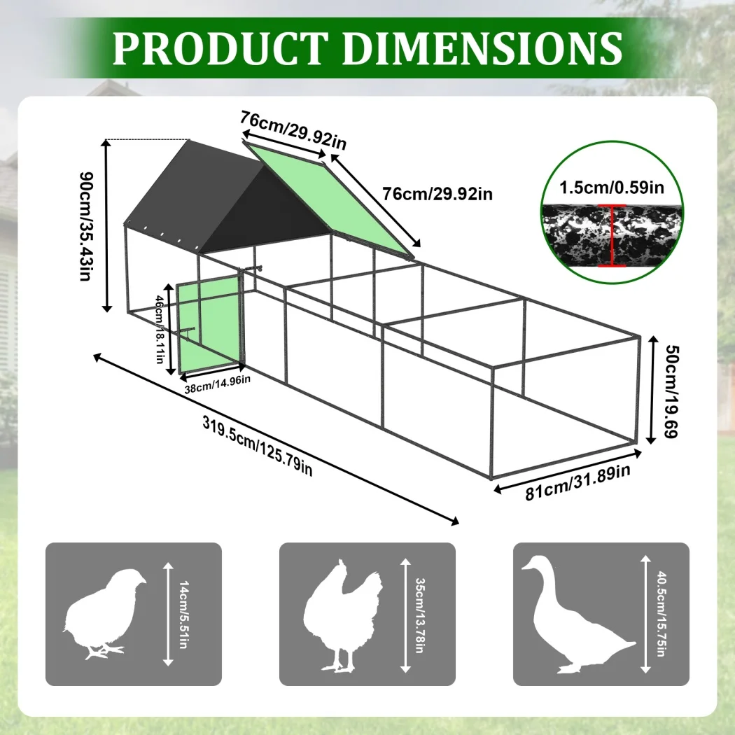 Jaula exterior grande para gallinas, patos y conejos con malla - imagen 5