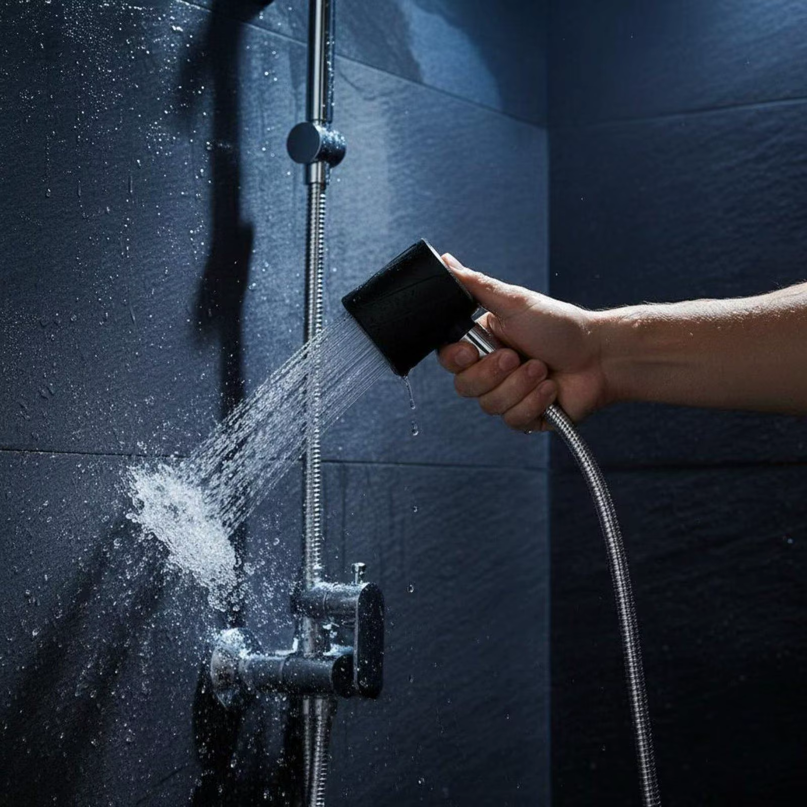 Cabezal de Ducha Alta Presión PLA – Rociador Manual Blanco para Baño - imagen 3