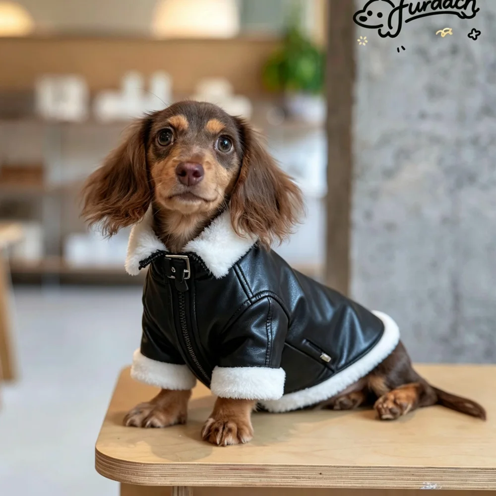 Abrigo cálido con forro polar y cremallera para perros Dachshund - imagen 2