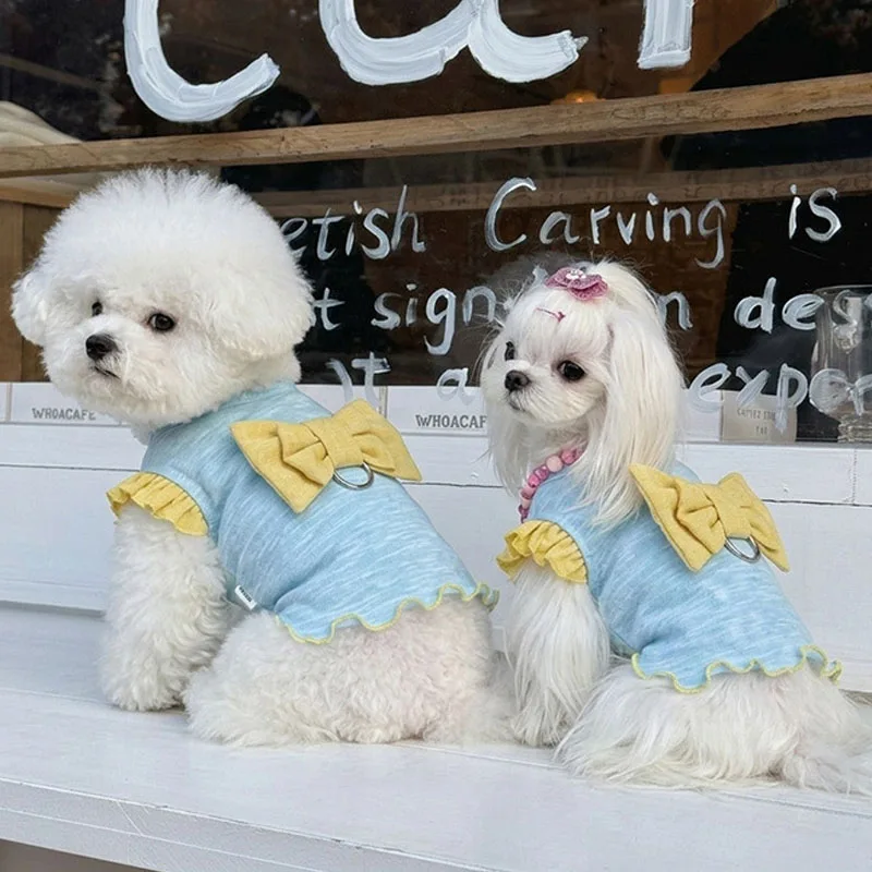 Sudadera con capucha para perros Shih Tzu, lazos azul y rosa - imagen 2
