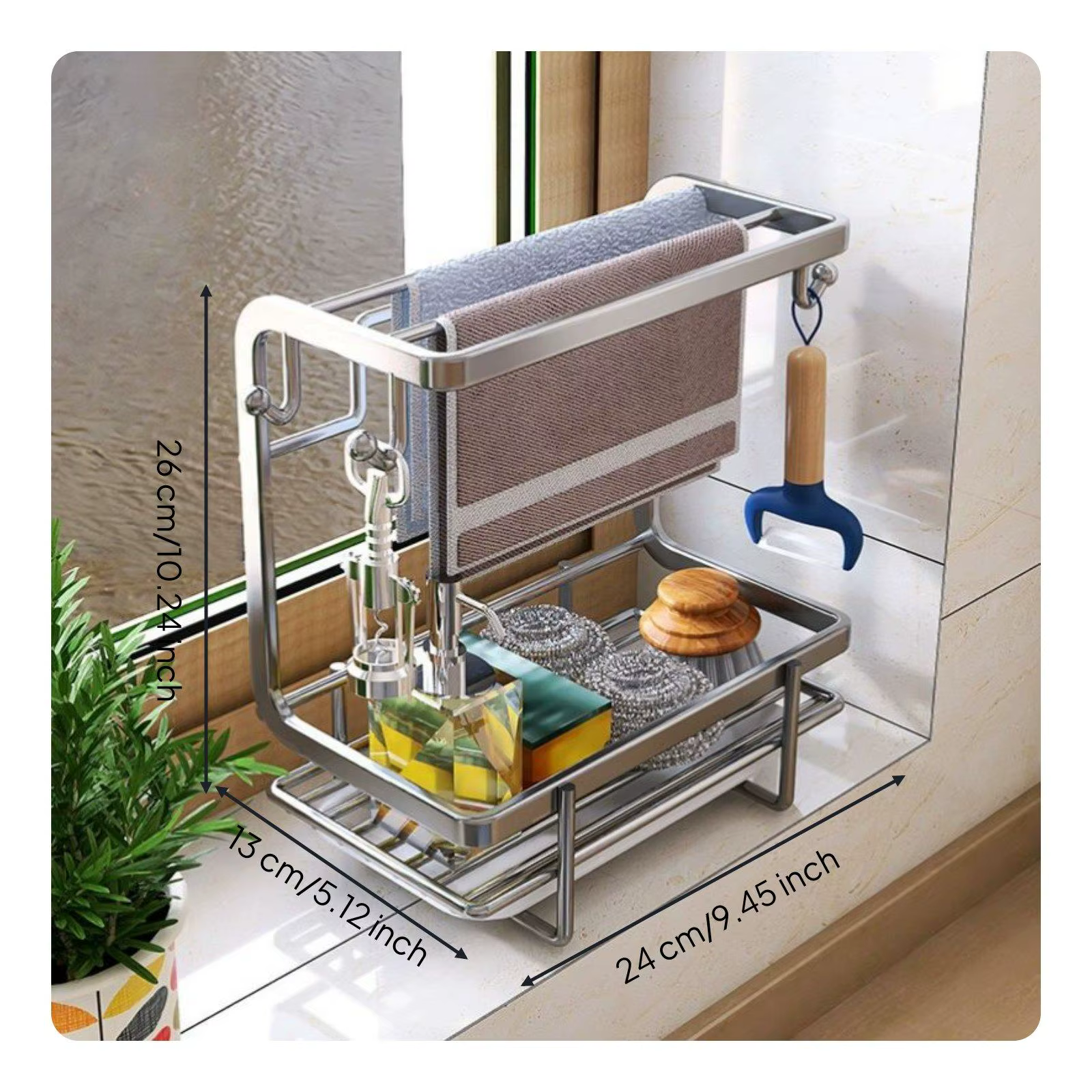 Organizador de Estantes de Cocina – Escurridor de Acero al Carbono Antioxidación - imagen 4