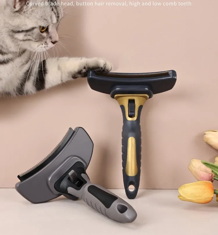 Cepillo para perros con mecanismo de eliminación automática de pelo