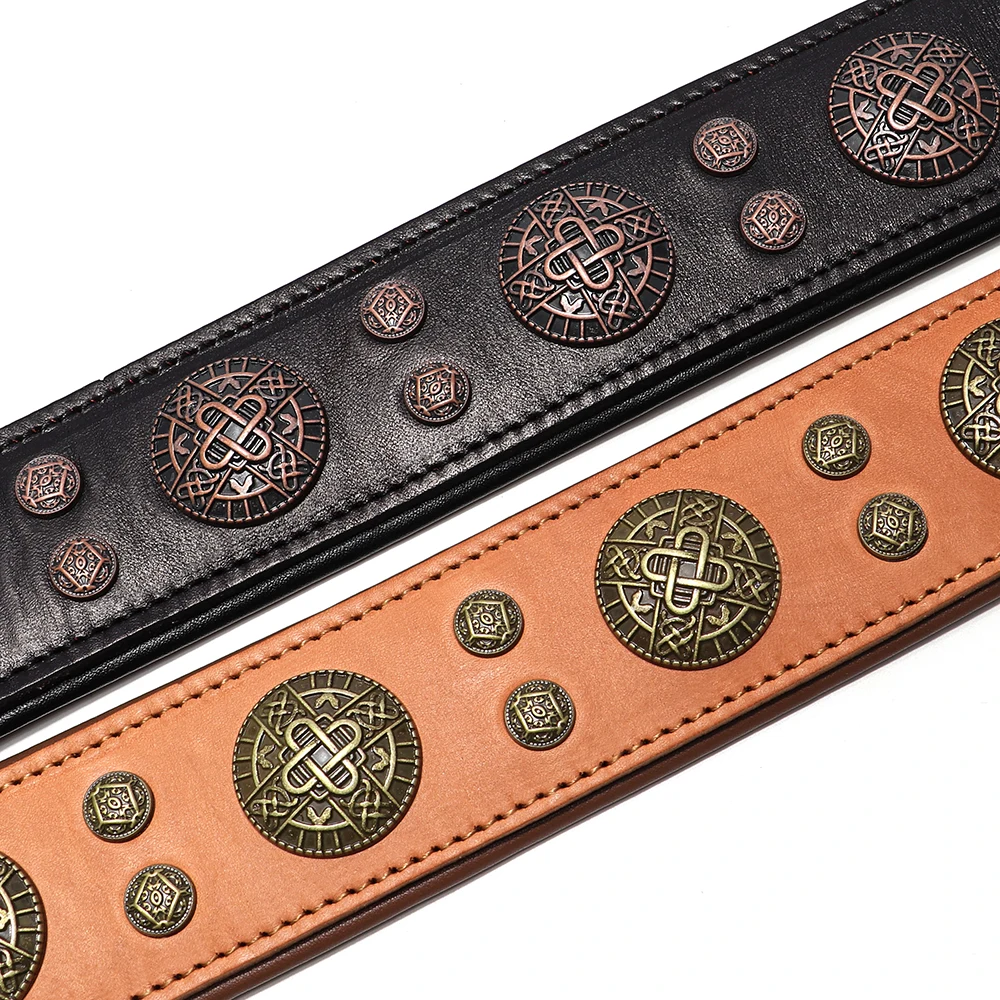 Collar de cuero con púas y tachuelas para perro pitbull y bulldog - imagen 4
