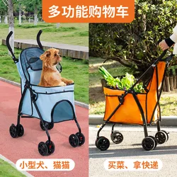 Carrito plegable para perros y gatos, ligero y fácil de pasear
