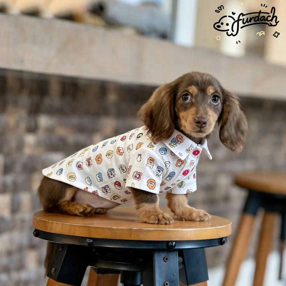 Camiseta con mangas para perro salchicha