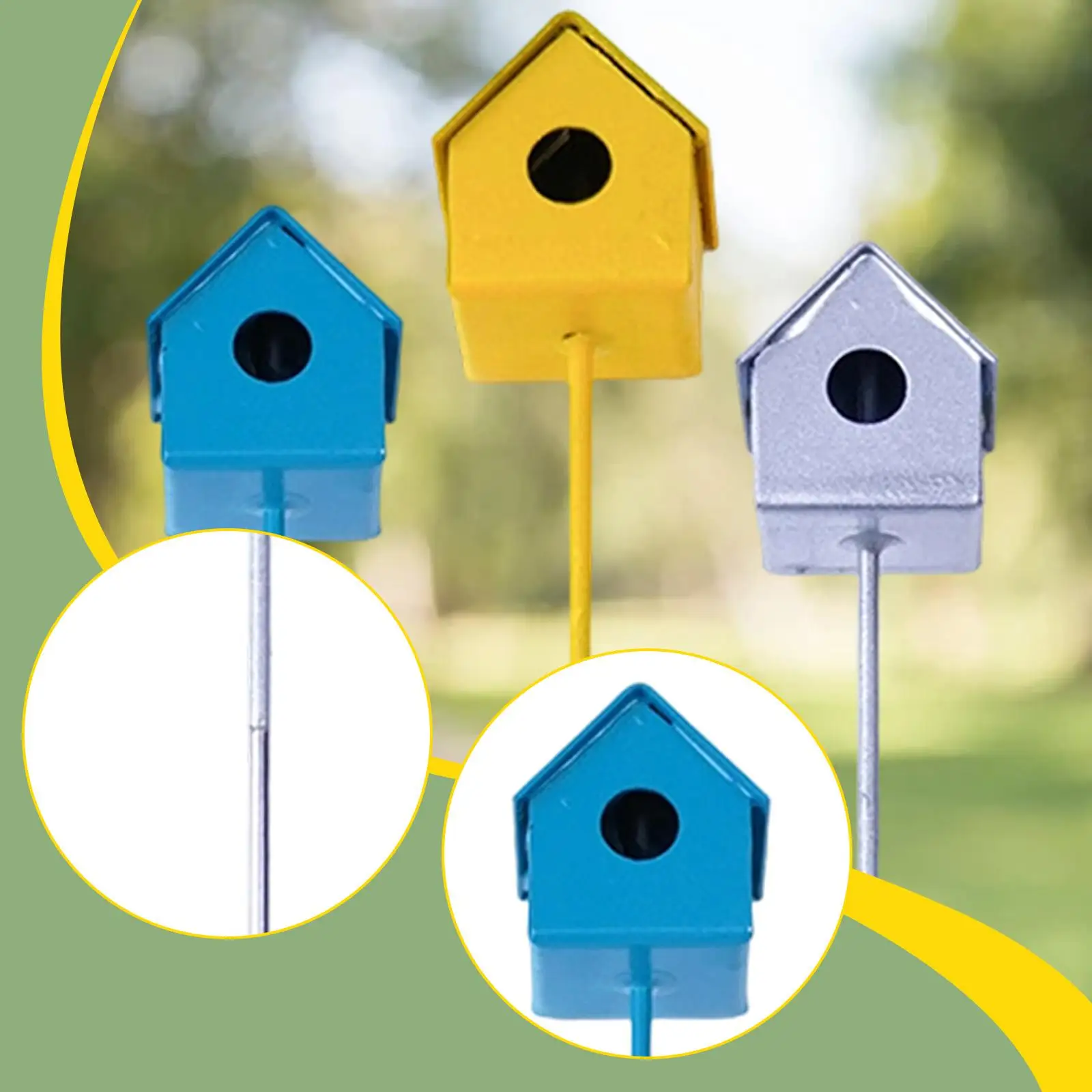 Casita de pájaros decorativa en miniatura para terrarios y macetas - imagen 4