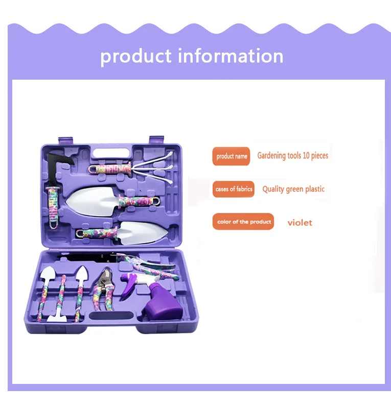 Kit completo de herramientas de jardinería con palas y rastrillos
