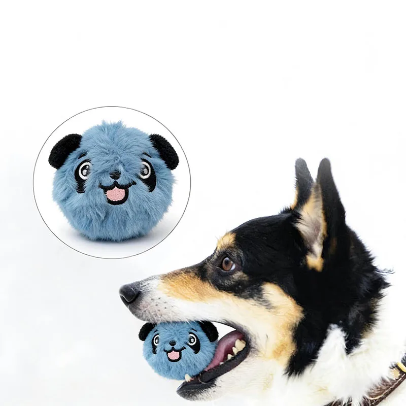 Pelota de peluche con sonido para perros, vista frontal
