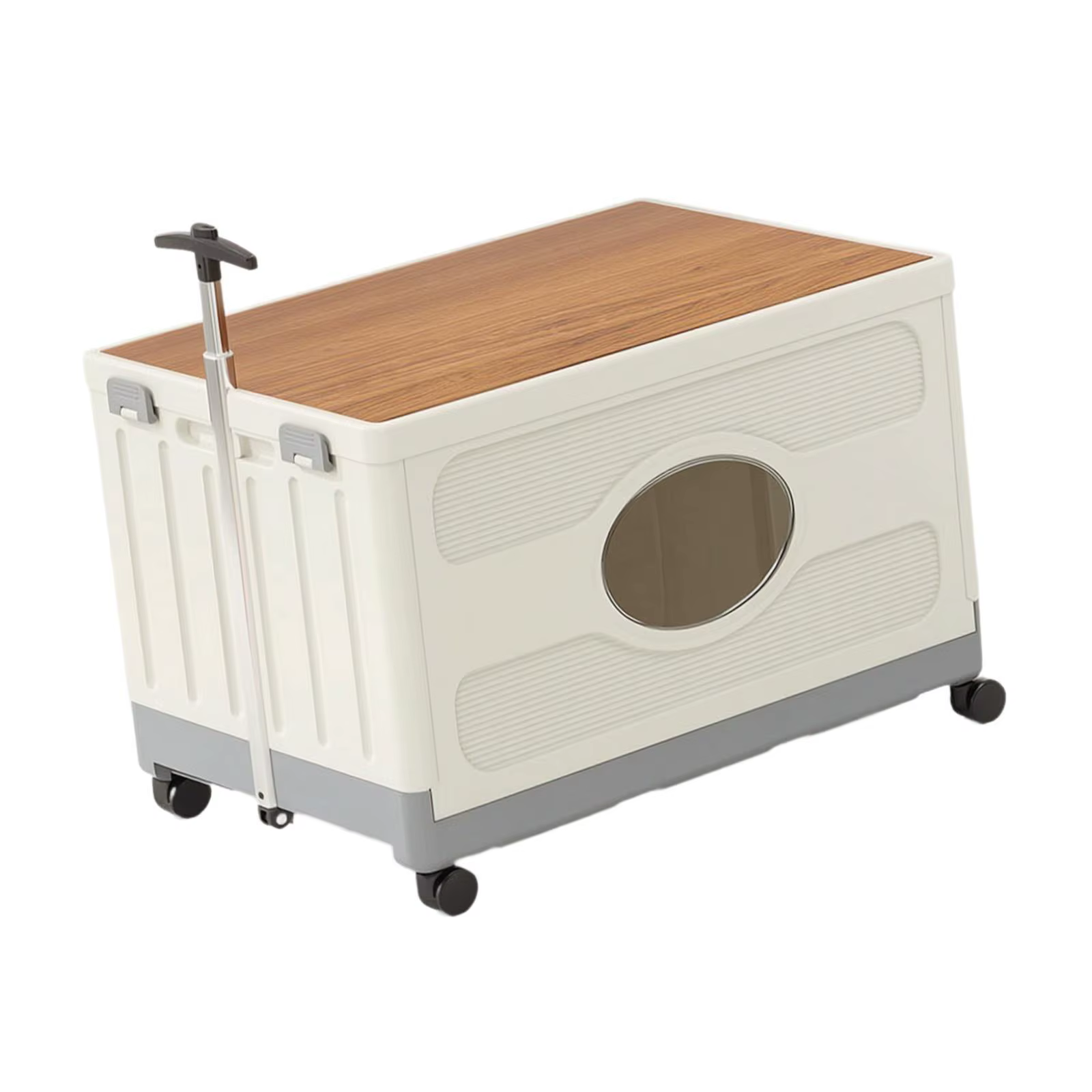 Carrito con ruedas y contenedor con tapa para gato y perro plegable - imagen 2
