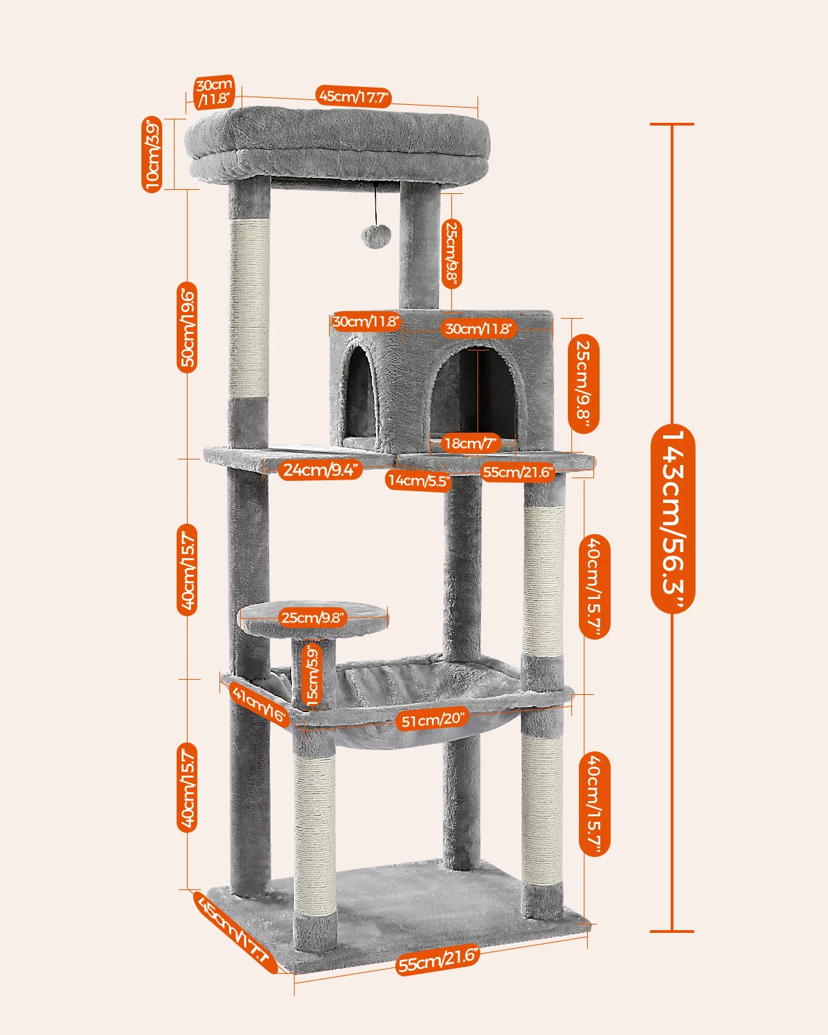 Árbol para gatos de interior - vista general