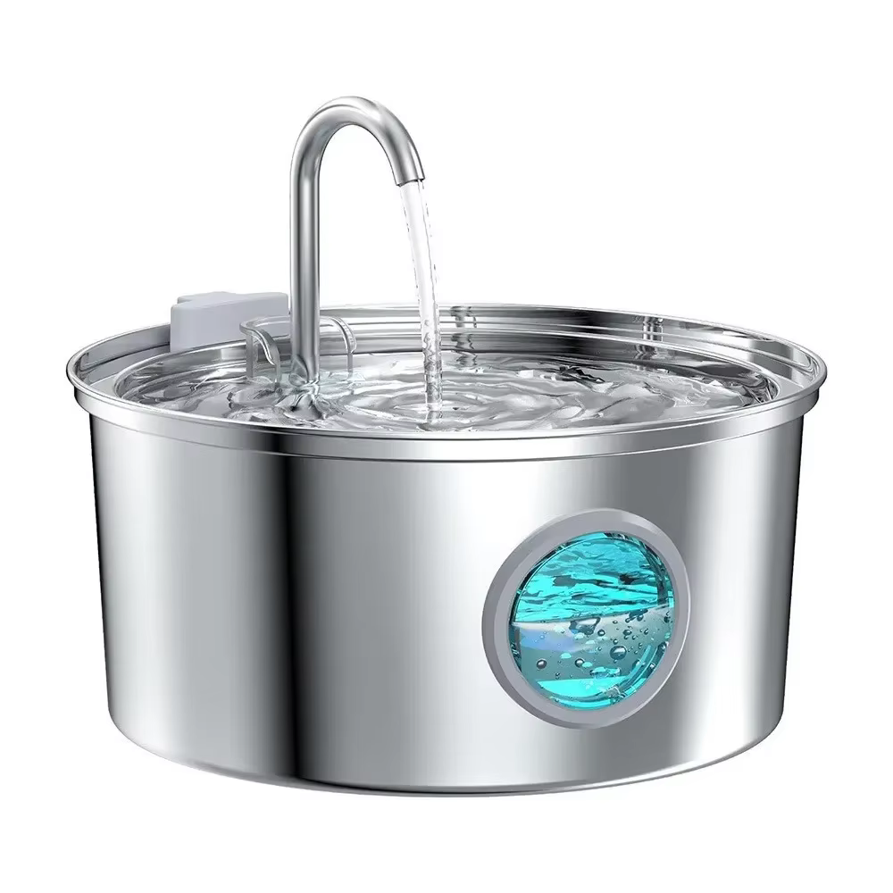 Fuente de agua para gatos y perros de acero inoxidable silenciosa - imagen 3