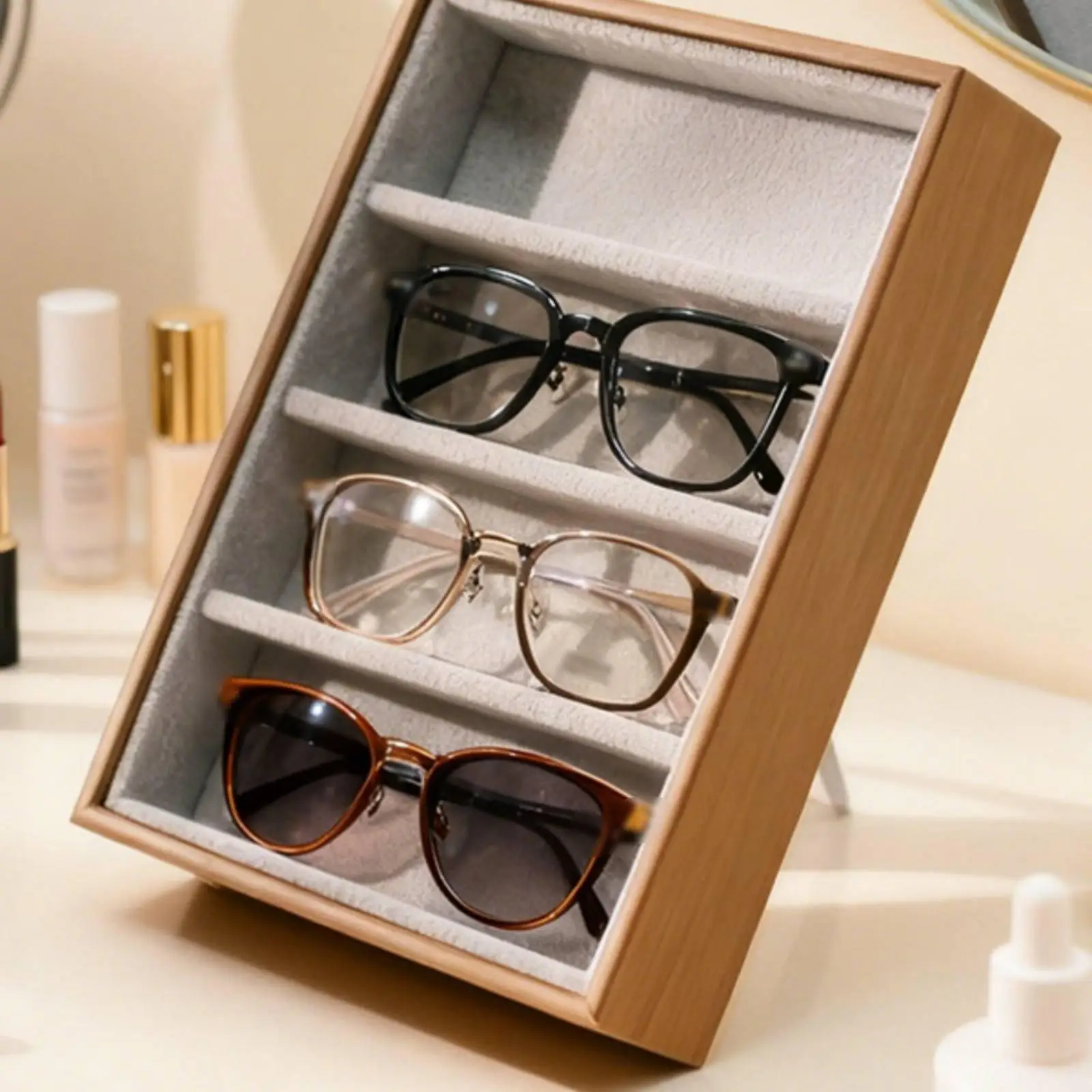 Organizador Vertical para Gafas – Bandeja Decorativa de Cuero PU para Exhibición - imagen 4