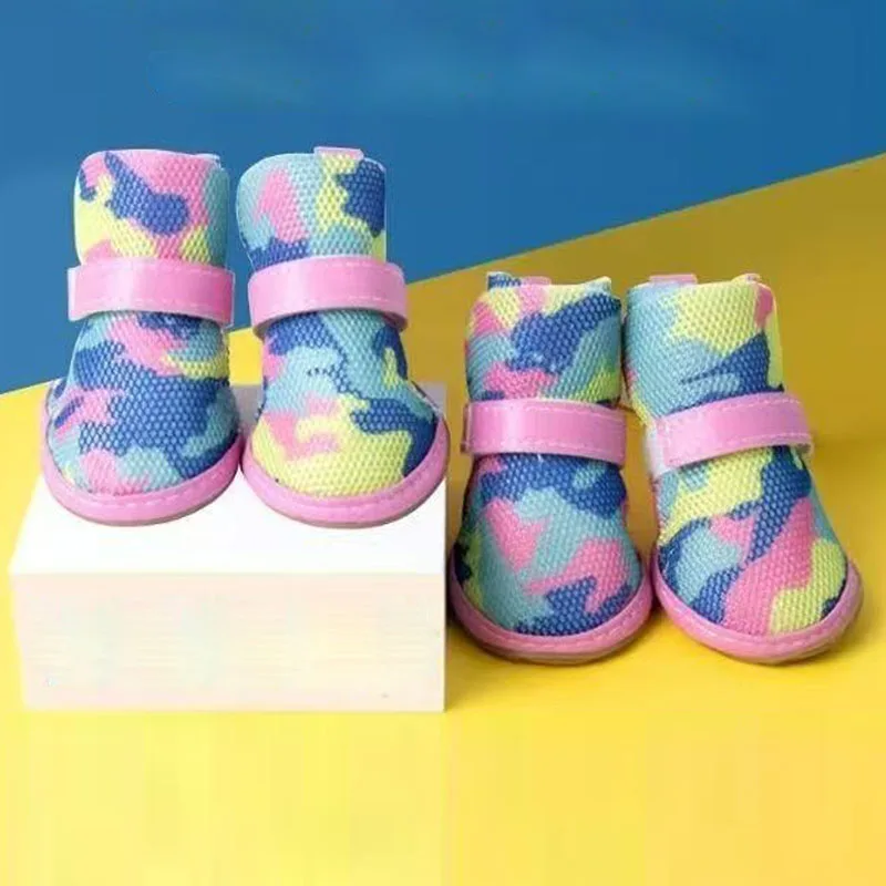 Zapatos de verano con malla y sujeción para mascotas