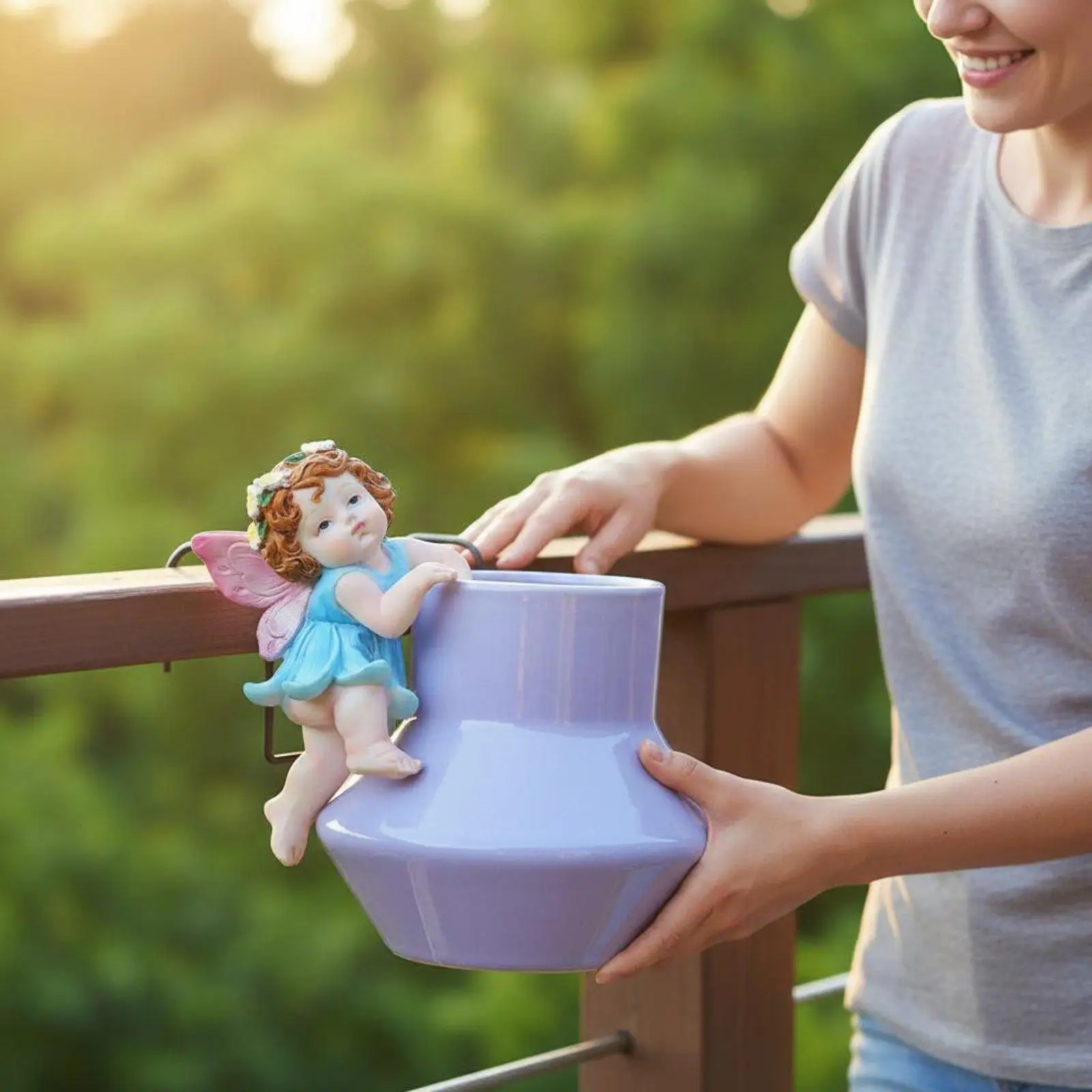 Figura de hada decorativa para jardín – Colgante de maceta - imagen 2