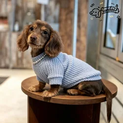 Abrigo de invierno de punto cálido para perro Dachshund miniatura