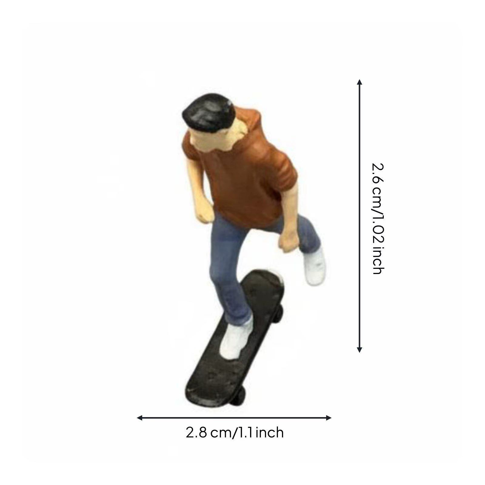 Figura Decorativa de Skater en Resina para Maquetas – Personaje Urbano Pintado a Mano - imagen 3