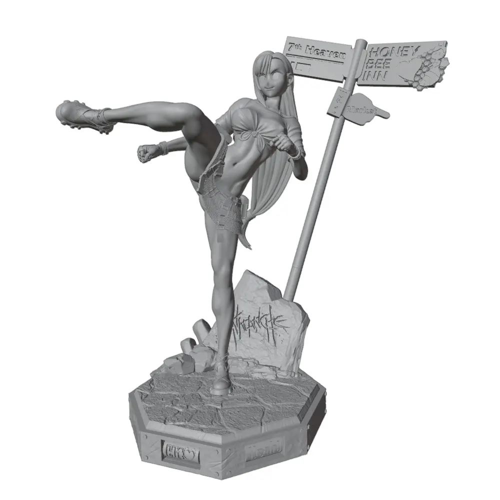 Figura Resina 1/24 Girl DIY Sin Pintar – Miniatura GK 75mm Impresa 3D Gris - imagen 3