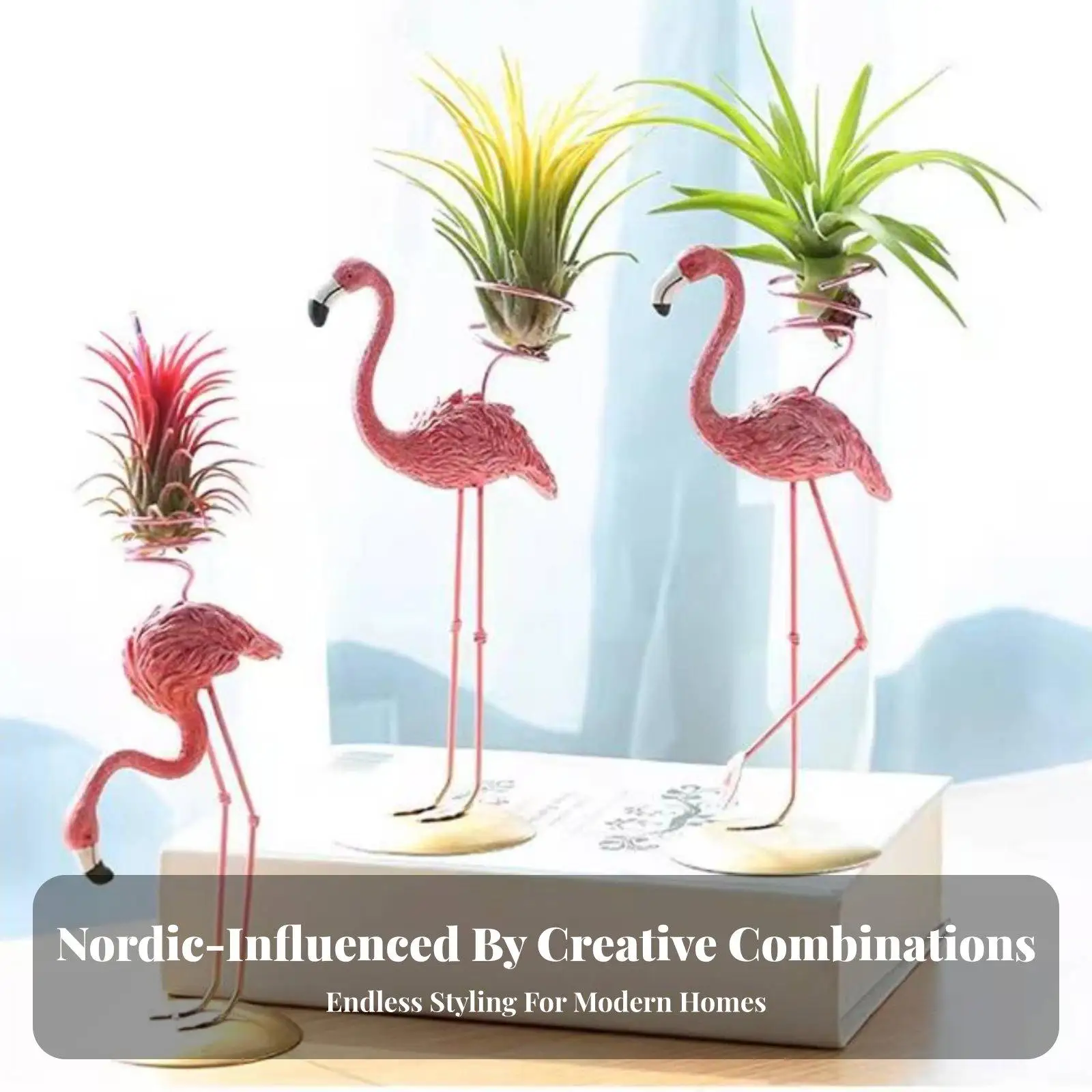 Soporte geométrico para Tillandsia – Decoración nórdica para escritorio - imagen 5