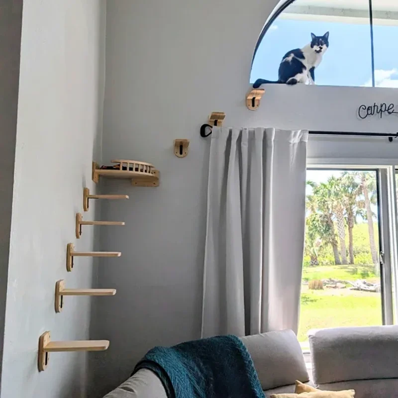 Estantes pared gato plataforma esquina y salto para trepar dormir - imagen 5