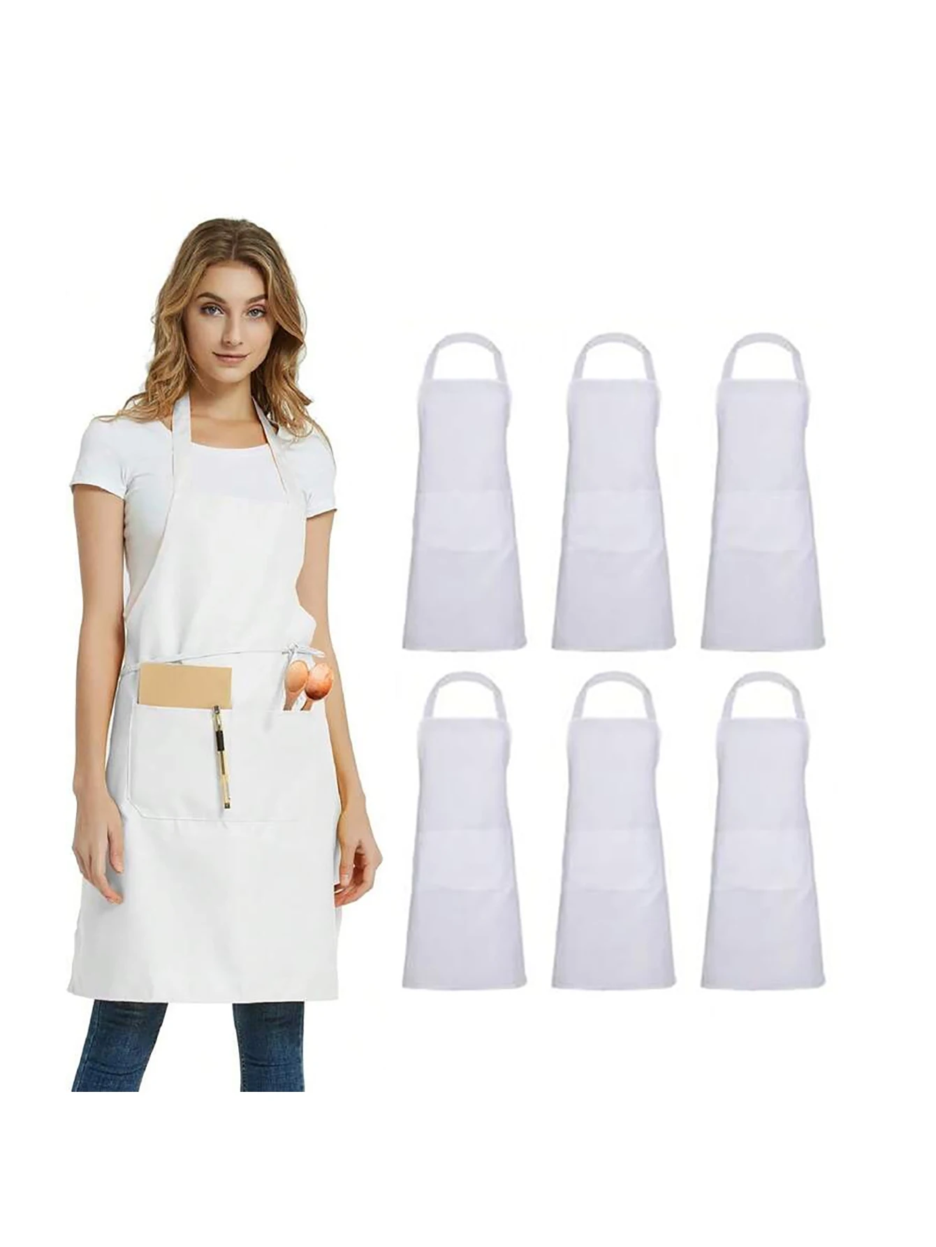 Delantal unisex con bolsillos grandes – Para cocina, manualidades y barbacoa