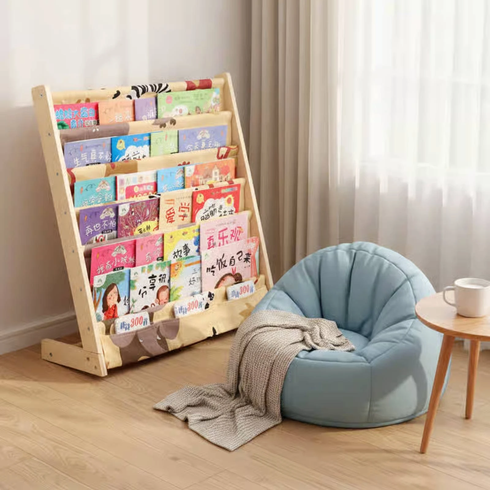Estantería infantil de madera maciza para libros, fácil acceso - imagen 2