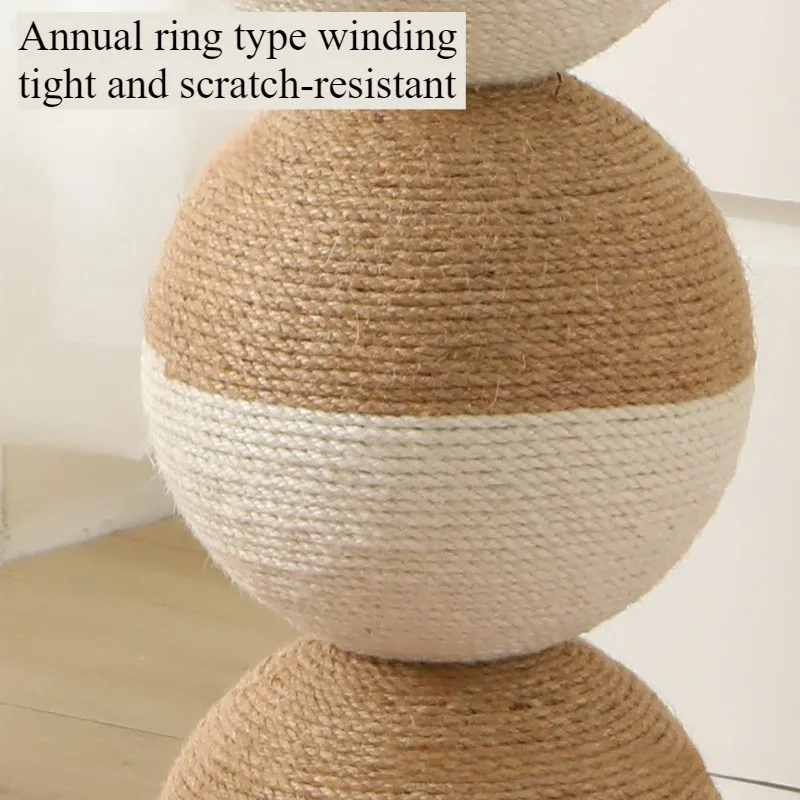 Rascador Vertical para Gatos de Madera y Sisal con Juguete Colgante - imagen 3