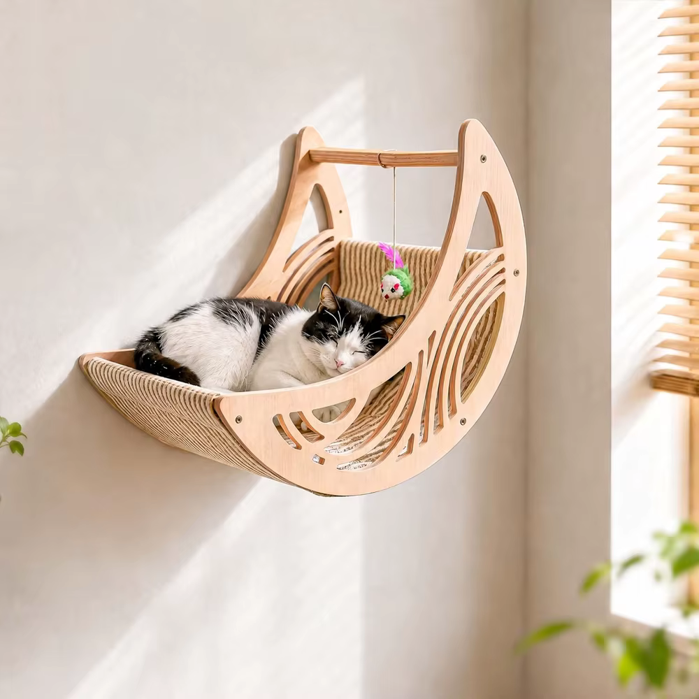 Estantes de pared luna y estrella para gatos: hamaca y escalada - imagen 5
