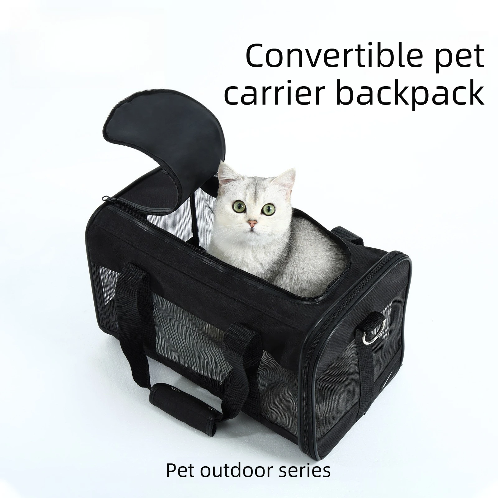 Bolsa de transporte plegable y transpirable para gatos y perros - imagen 4