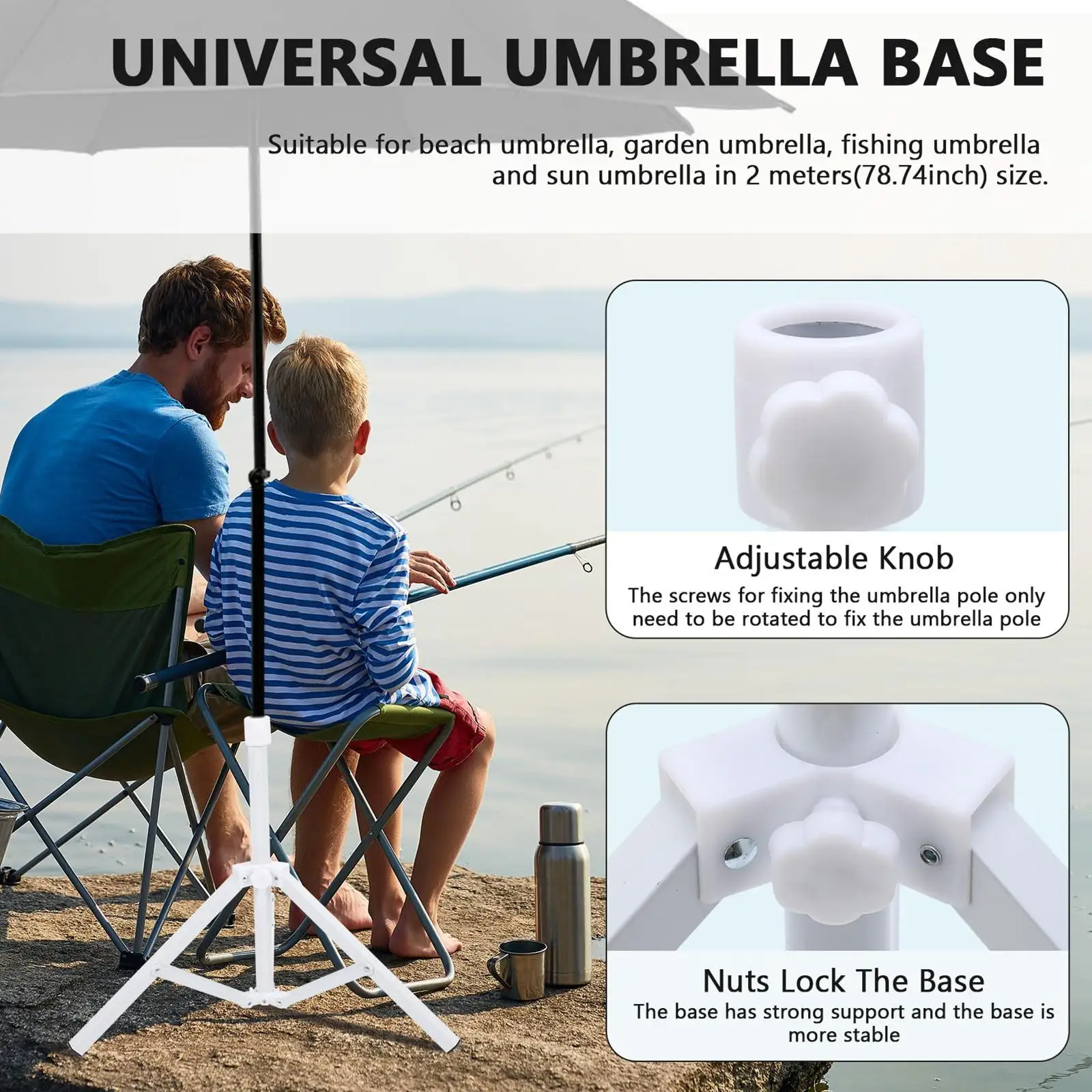 Soporte plegable para sombrilla – Base estable portátil