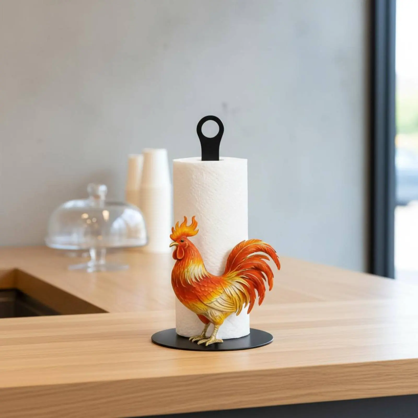 Soporte dispensador papel toalla para gatos y perros, base pesada