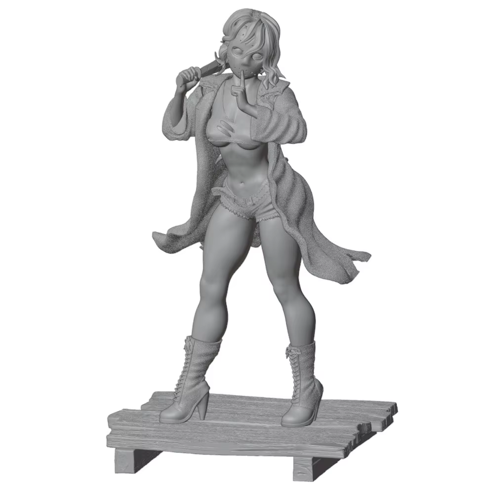 Figura resina GK 1/24 chica sexy 75mm sin pintar – Modelo DIY gris - imagen 2