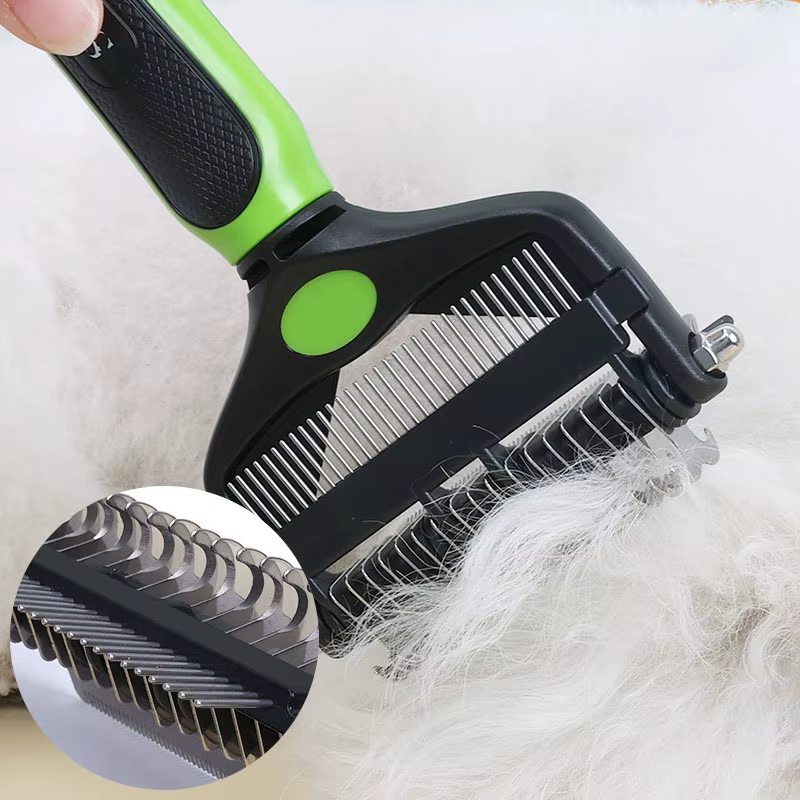 Cepillo doble cara para quitar pelo a perros y gatos, peluquería
