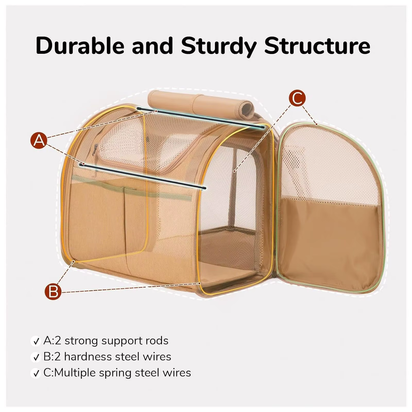 Mochila transportín expandible para gatos – Plegable y transpirable - imagen 2