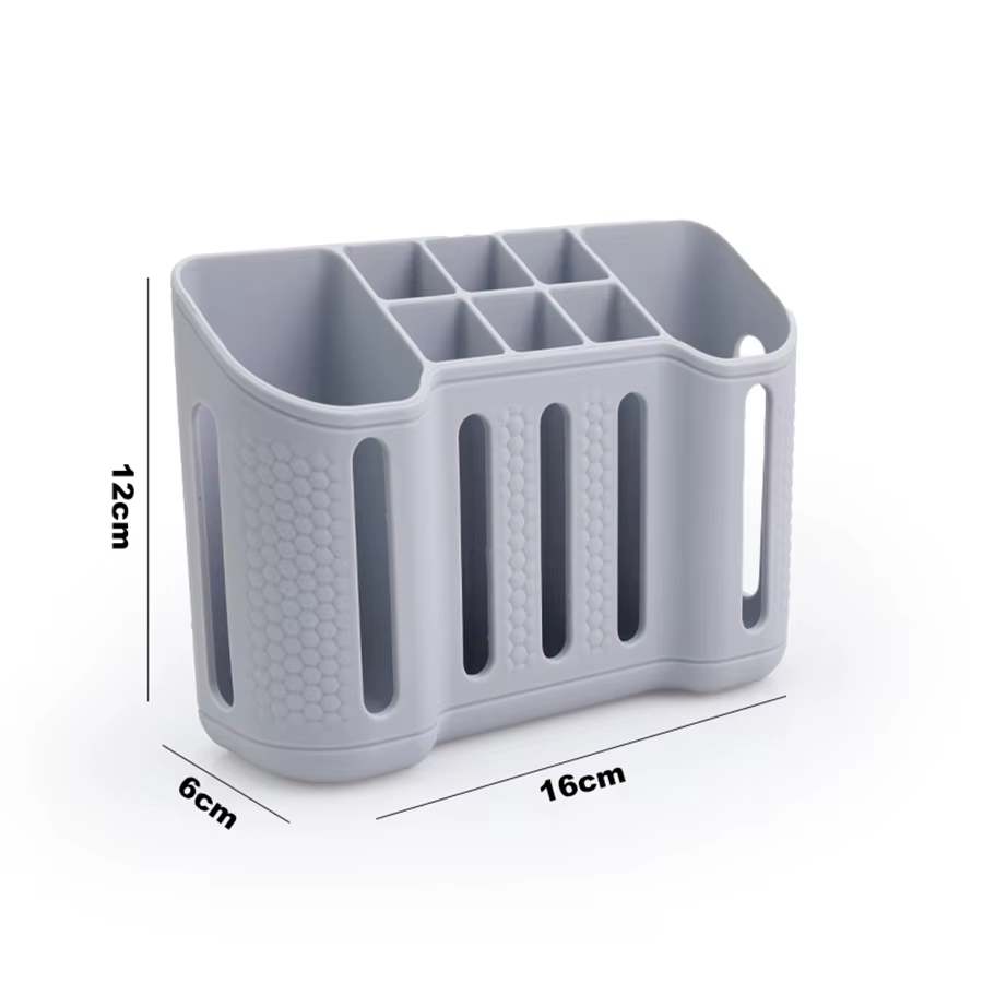 Vista superior del soporte de almacenamiento para baño