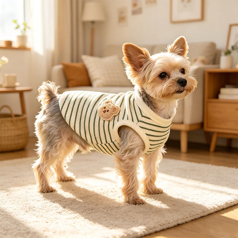 Chaleco a rayas de verano para perros y camiseta para gatos - imagen 2