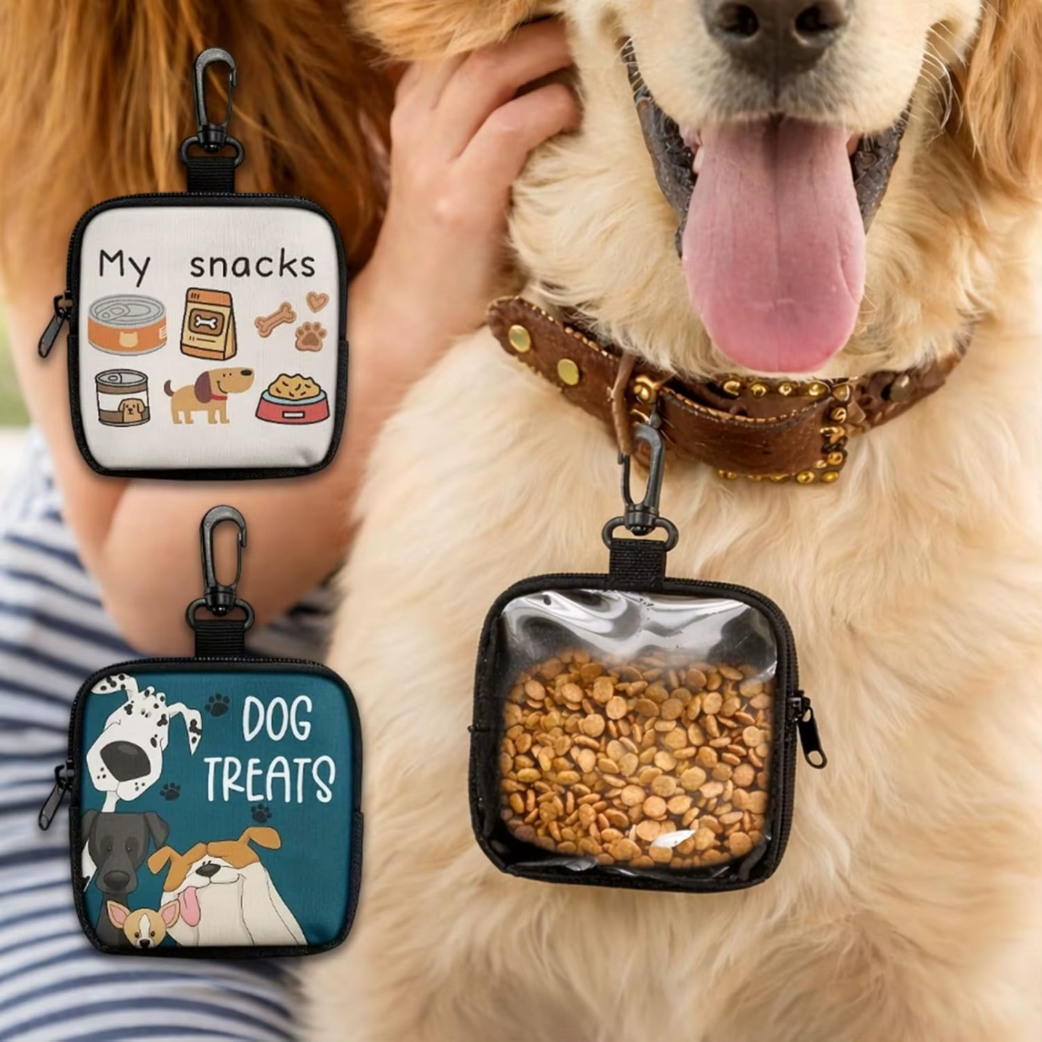 Bolsa premios de perro con cremallera y gancho, para entrenar - imagen 5