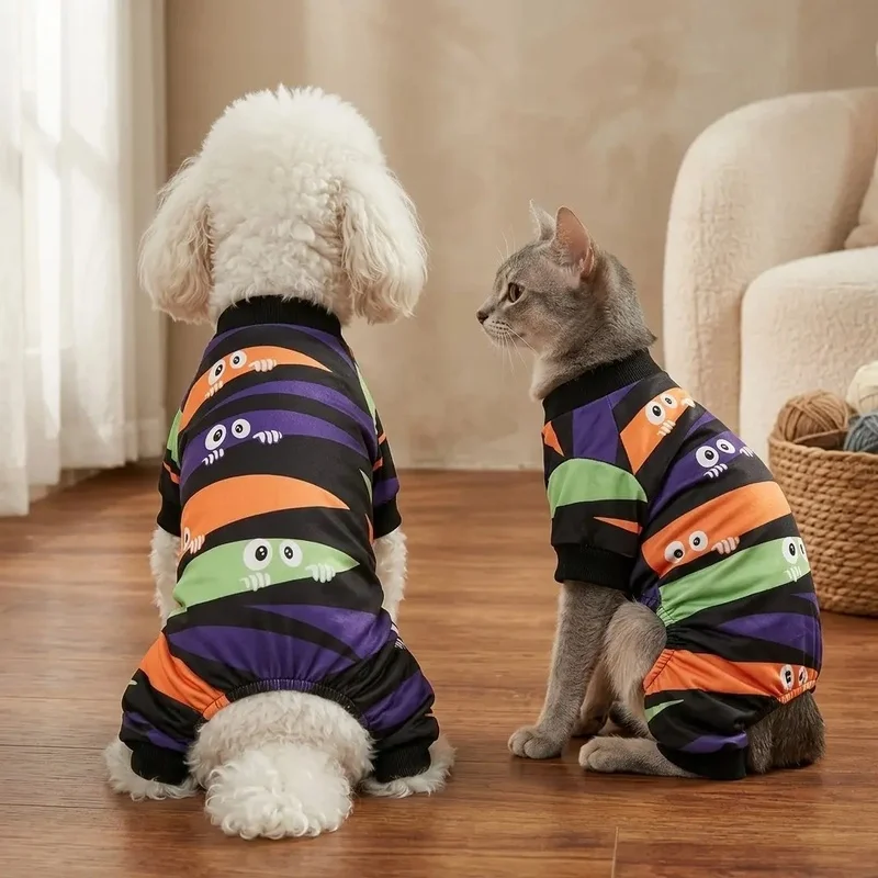 Mono Halloween monstruo 4 patas para perros y gatos pequeños y medianos