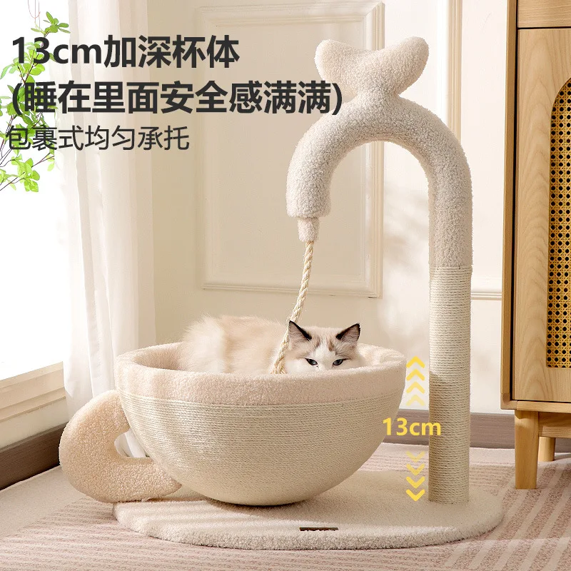 Nido con rascador de sisal para gatos: afila garras - imagen 4