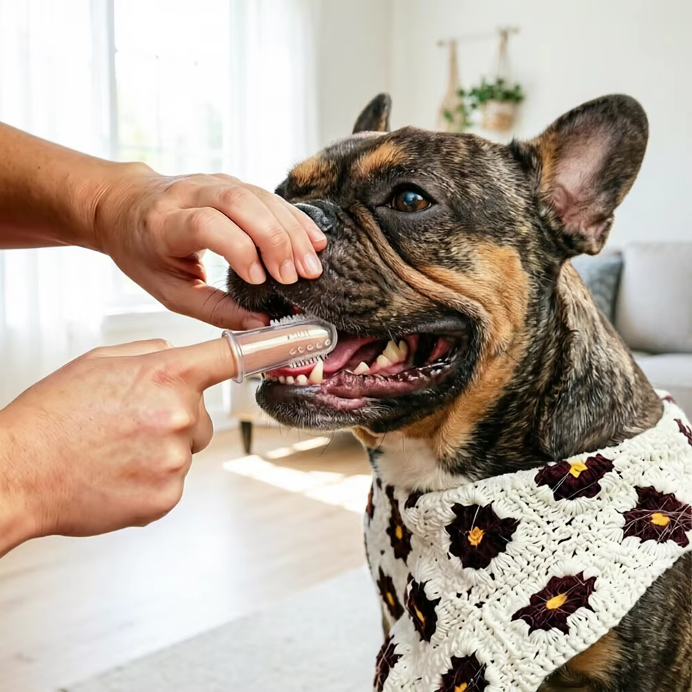 Cepillo dental de silicona suave para perros y gatos, kit cuidado - imagen 4