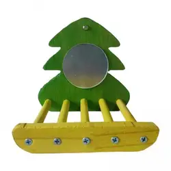 Percha para loros con espejo interactivo – Juguete y soporte para jaula