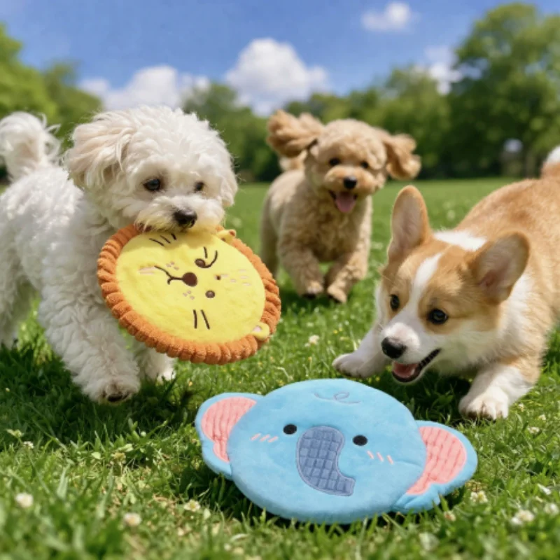 Disco Volador de Peluche con Sonido para Perros – Mordedor Resistente - imagen 2