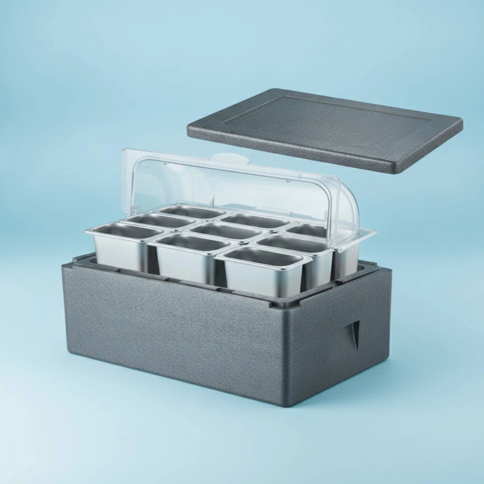 Caja Aislada para Alimentos con Bandejas - Contenedor para Catering y Buffets - imagen 4