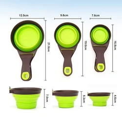 Tazón plegable con medidor para perros y gatos con cuchara incluida