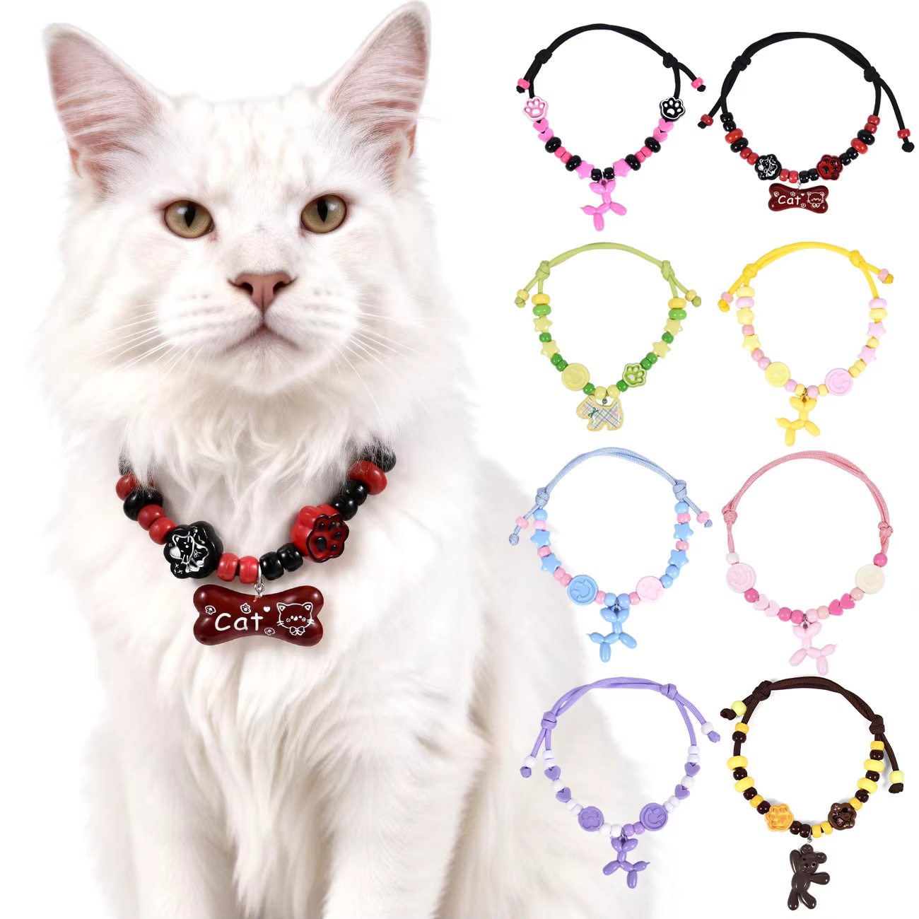 Collar ajustable DIY para gatos y perros – accesorio colorido - imagen 2