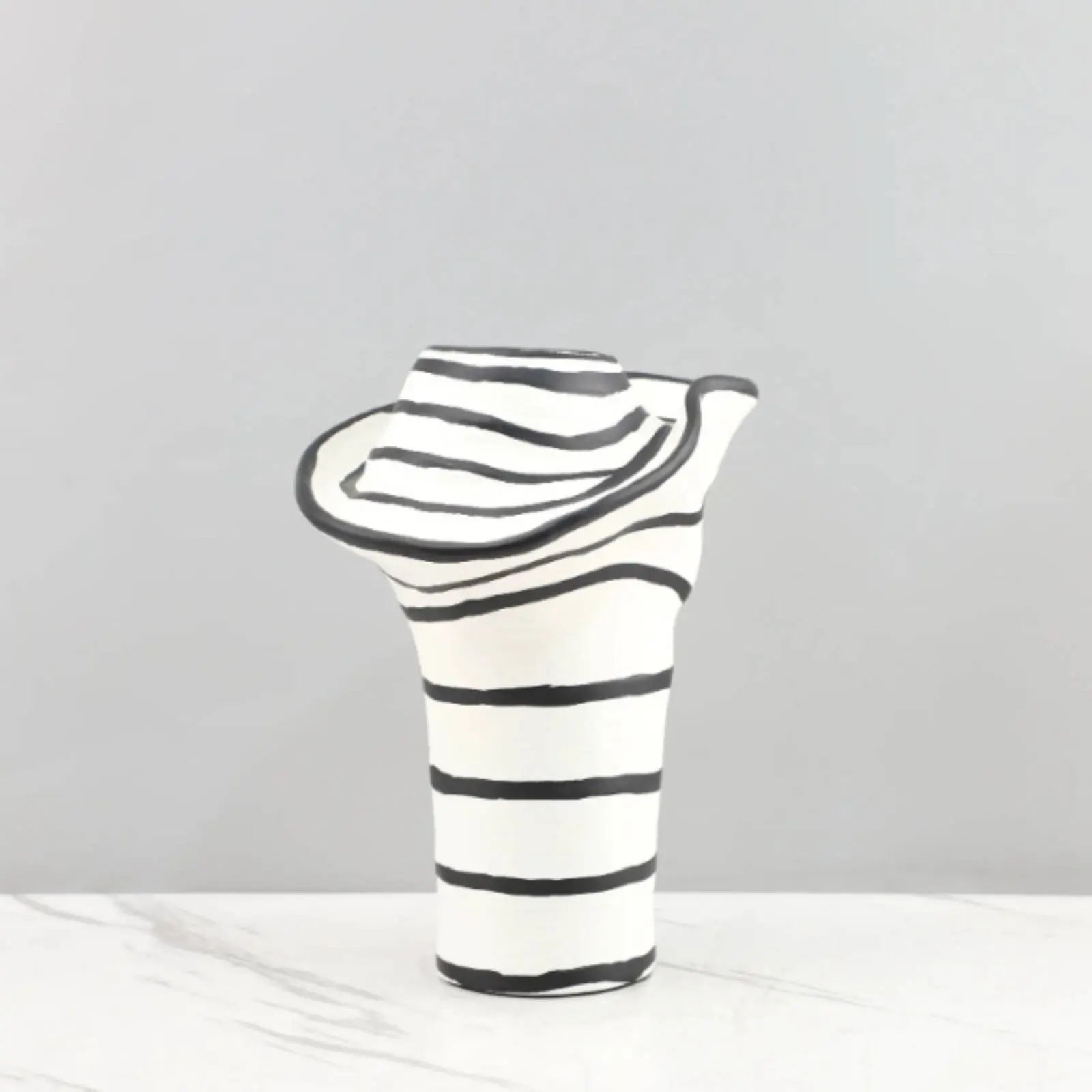 Florero moderno a rayas llamativo, decoración resistente para hogar - imagen 4