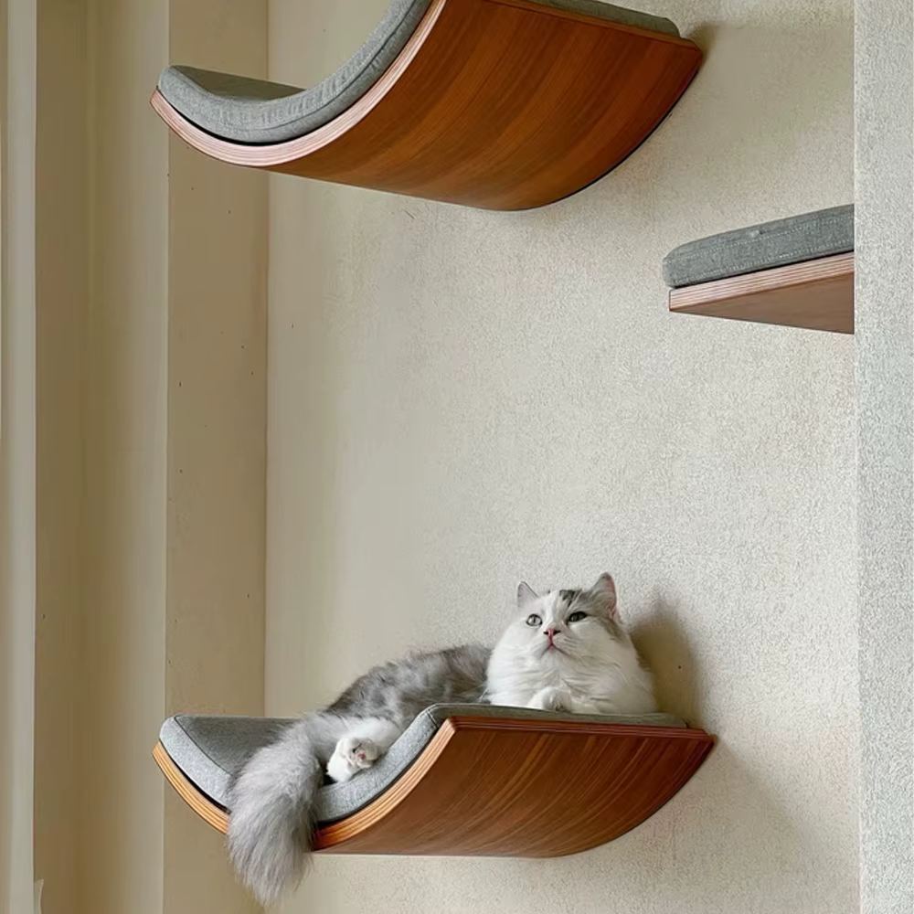 Plataforma pared fieltro multi-forma para gato – Área juego - imagen 5