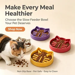 Tazón alimentación lenta gatos 3D – Anti-asfixia