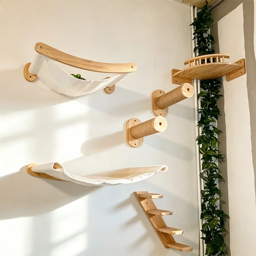 Torre de escalada y rascador para gatos madera con plataforma