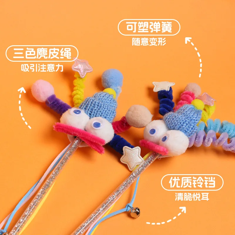 Juguete para gatos: varita con campana y resorte interactivo lúdico - imagen 2