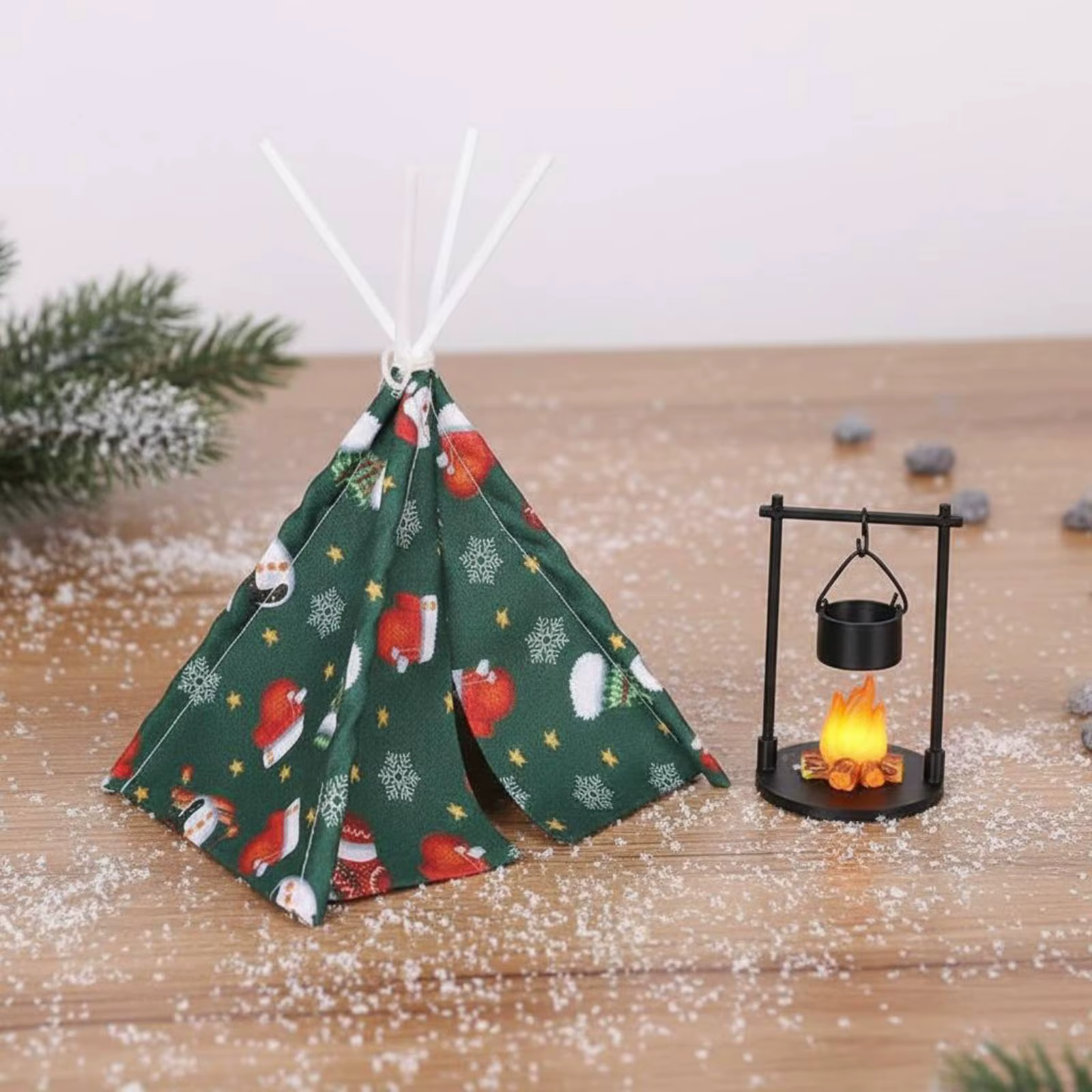 Tienda tipi para gatos y perros pequeños, decoración fuego falso - imagen 2